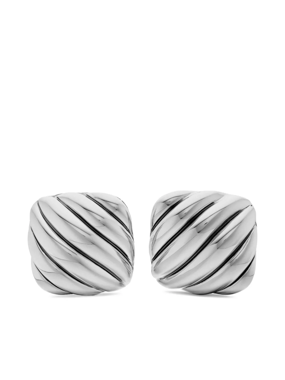 David Yurman - sterling silver Sculpted Cable Cushion cufflinks (17mm) - men