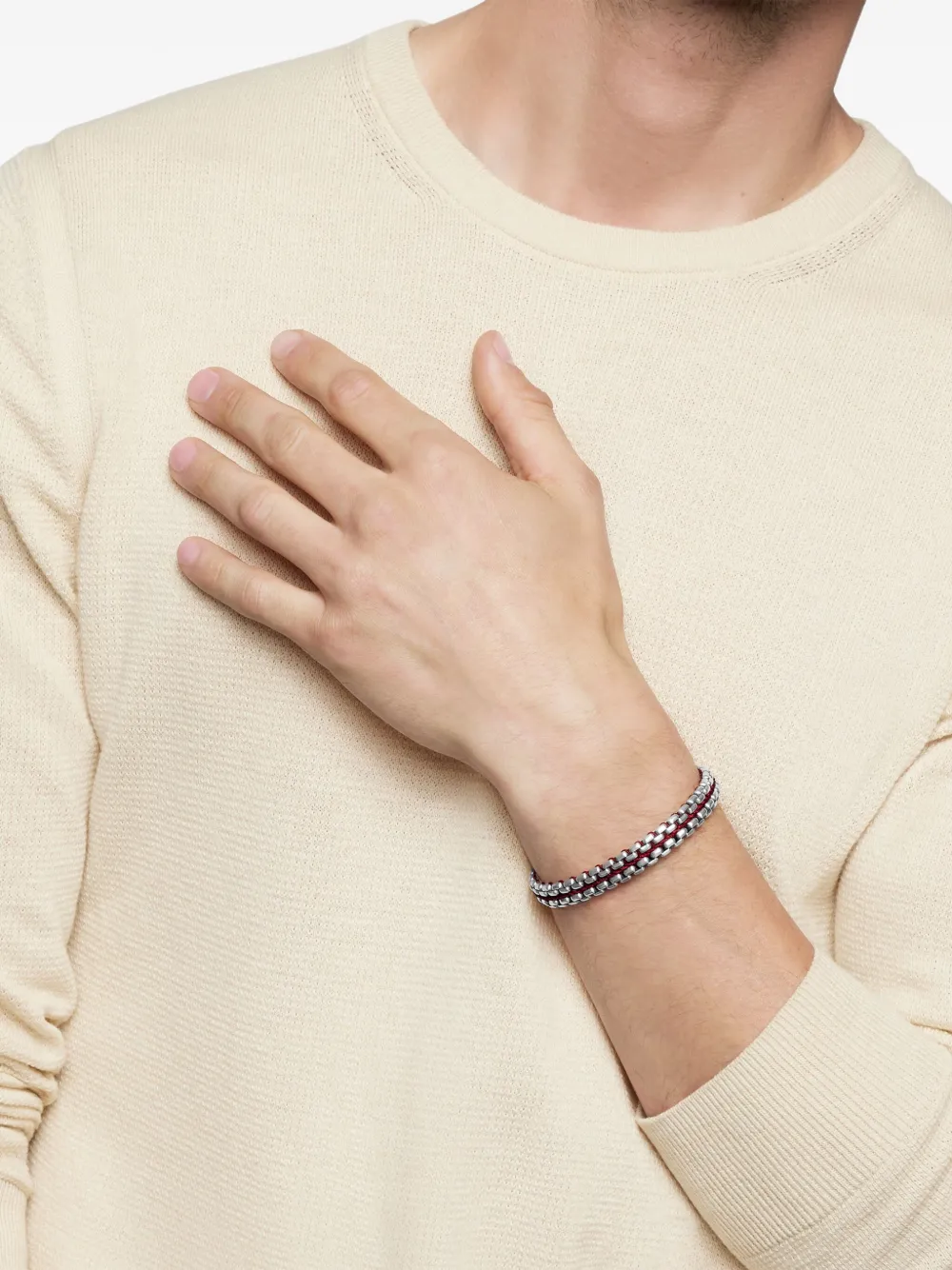 David Yurman sterling silver Woven Box Chain bracelet (12mm) | Image 2