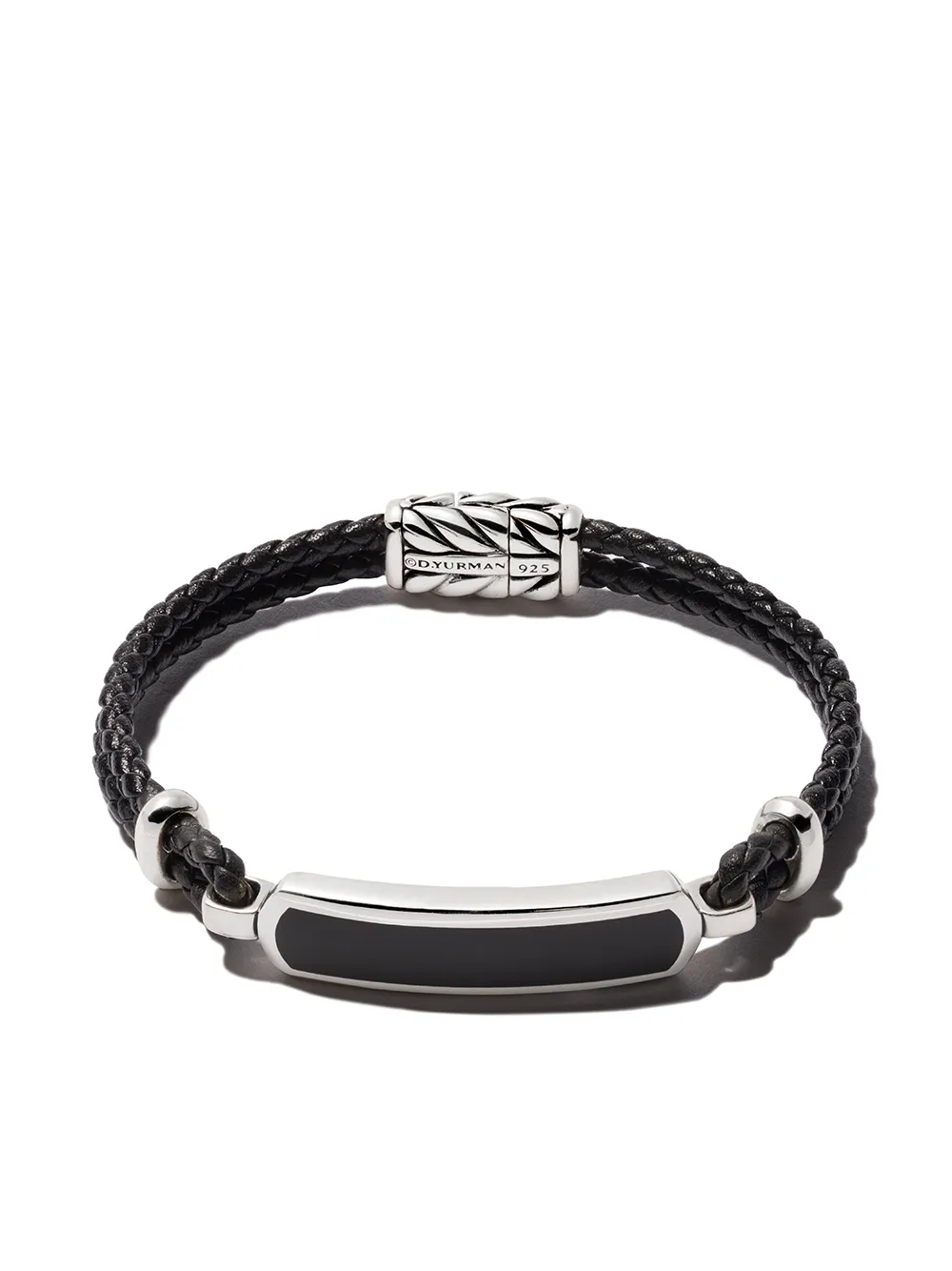 David Yurman Exotic Stone Bar Station onyx leather bracelet