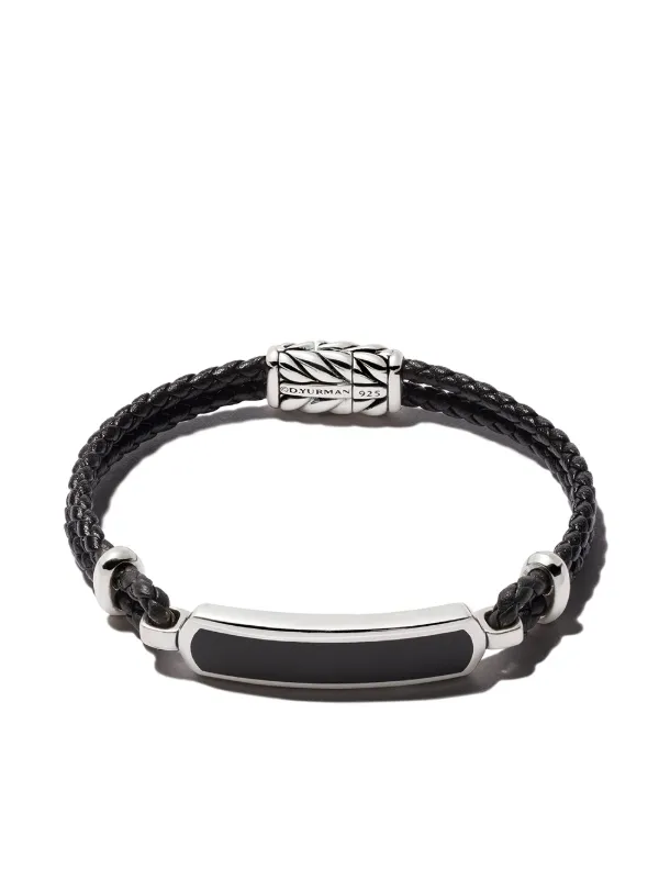 David Yurman Exotic Stone Bar Station Onyx Leather Bracelet Farfetch
