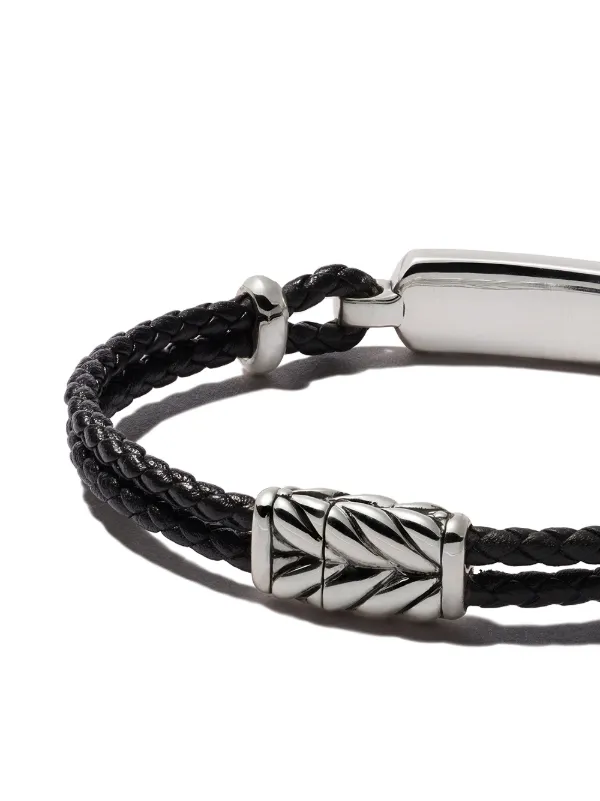 David Yurman Exotic Stone Bar Station Onyx Leather Bracelet Farfetch