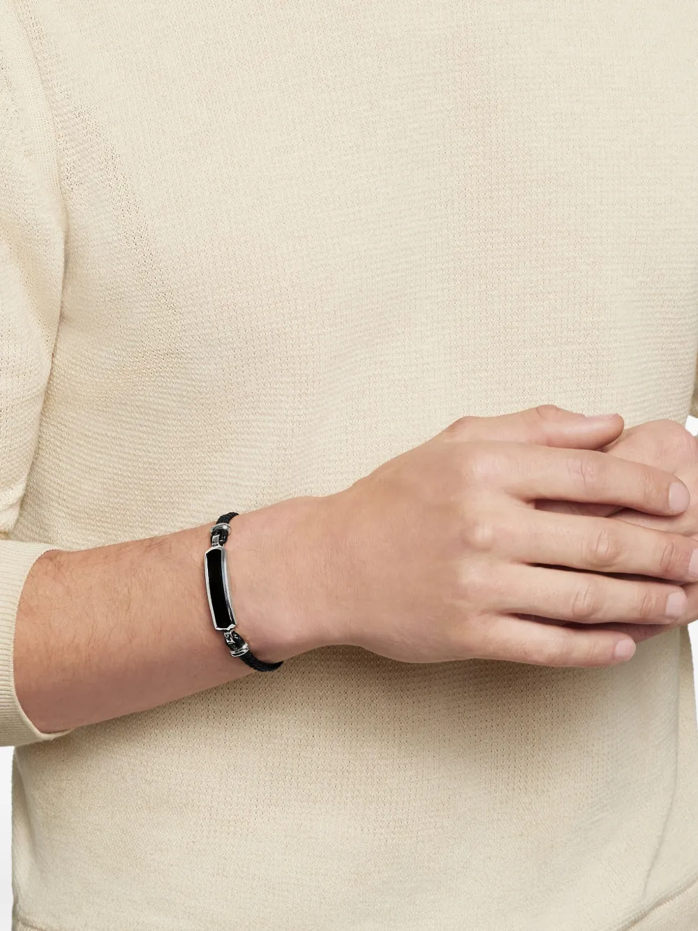 David Yurman sterling silver Exotic Stone Bar Station leather bracelet (3mm) | Image 2