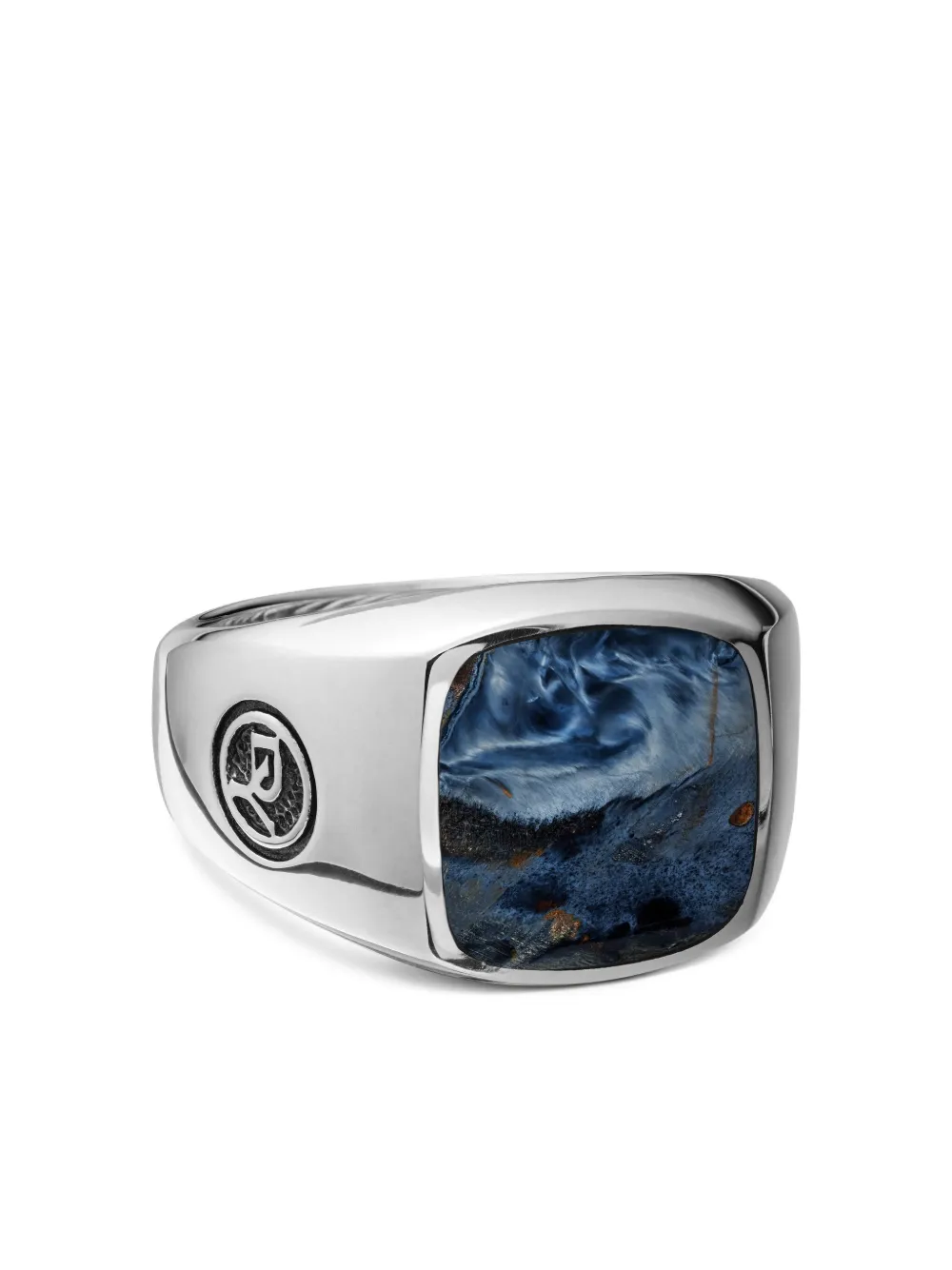 David Yurman Anello a sigillo Exotic Stone in argento sterling con pietersite (14mm) | argento | Image 1