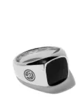 David Yurman sterling silver Exotic Stone onyx signet ring (14mm)