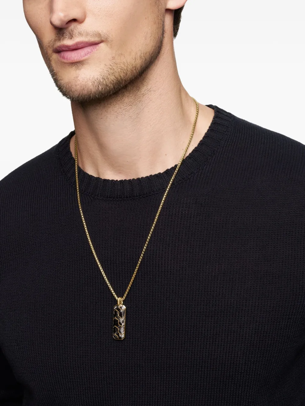 David Yurman 18kt yellow gold Forged Carbon Ingot tag (47mm) | Image 2
