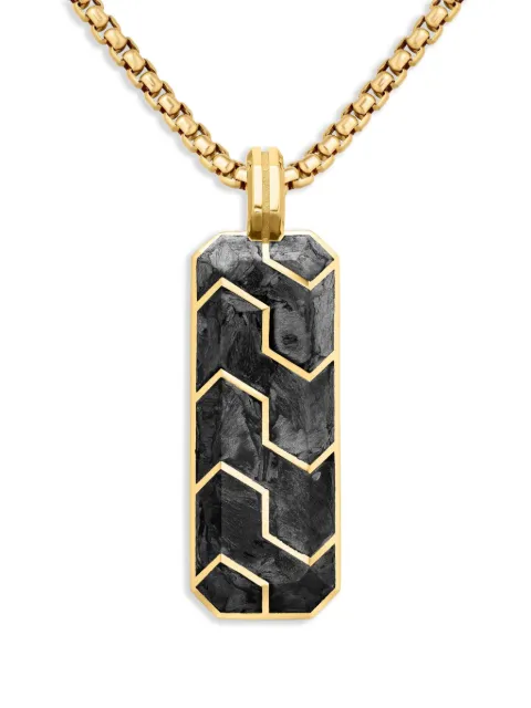 David Yurman 18kt yellow gold Forged Carbon Ingot tag (47mm)