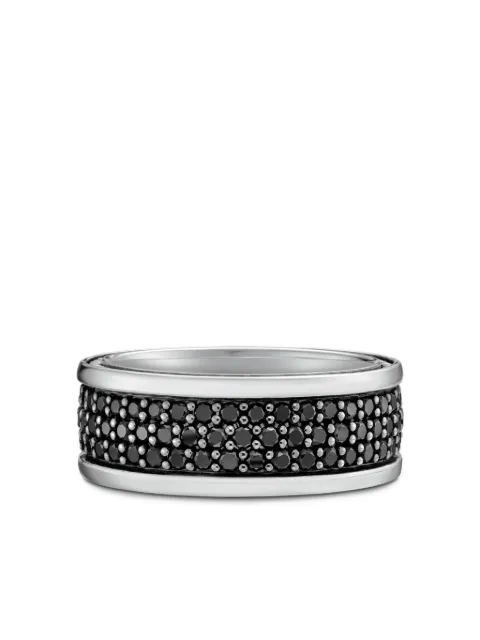 David Yurman anillo Streamline Three Row en plata de ley con diamantes de 8.5mm