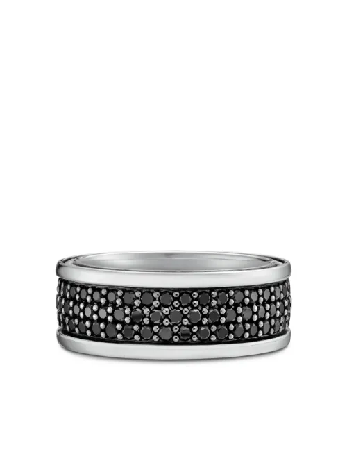 Bague Streamline Three Row en sterling pavée de diamants (8,5 mm) - David Yurman - Modalova