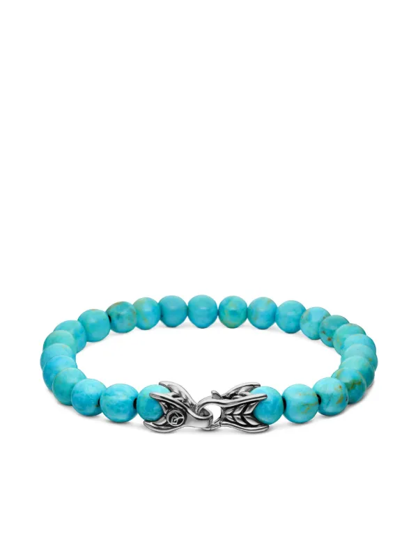 David Yurman Sterling Silver Spiritual Beads Bracelet (8mm) | Blue