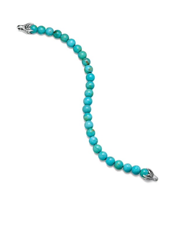 David Yurman Sterling Silver Spiritual Beads Bracelet (8mm) Blue