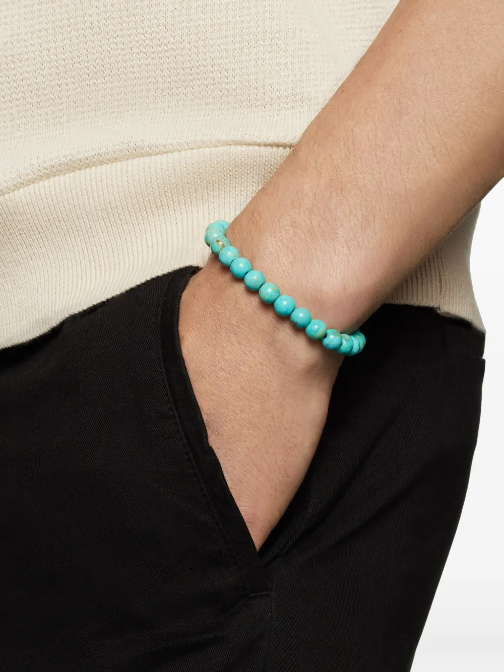  David Yurman Sterling Silver Spiritual Beads Bracelet (8mm) - Blue 