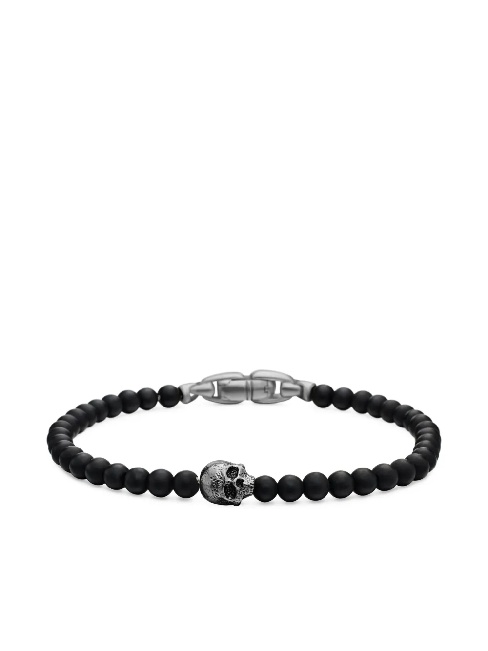 David Yurman sterling silver Memento Mori Skull bracelet (4mm) | Black | Image 1