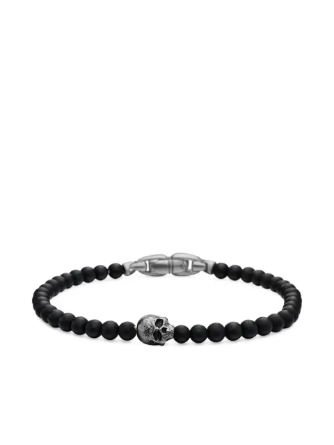 David Yurman sterling silver Memento Mori Skull bracelet (4mm)