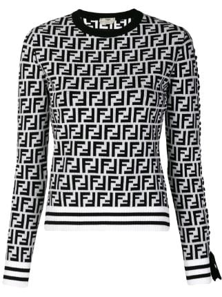 fendi logo long sleeve sweater