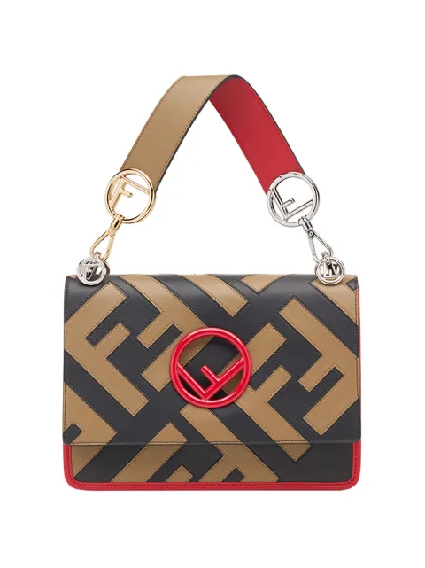 FENDI FENDI KAN I F SHOULDER BAG - BROWN