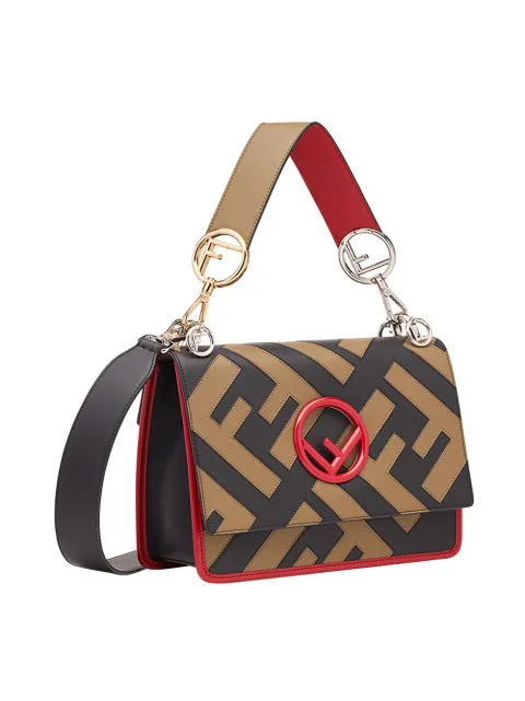 FENDI FENDI KAN I F SHOULDER BAG - BROWN