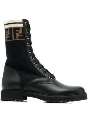 FENDI ソックスブーツ ブラック ホワイトライン FENDI Boots for Women | FARFETCH US