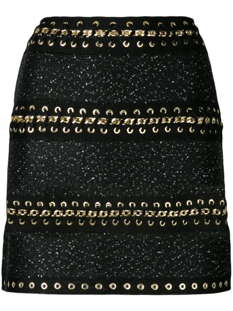 Balmain chain-embellished mini skirt