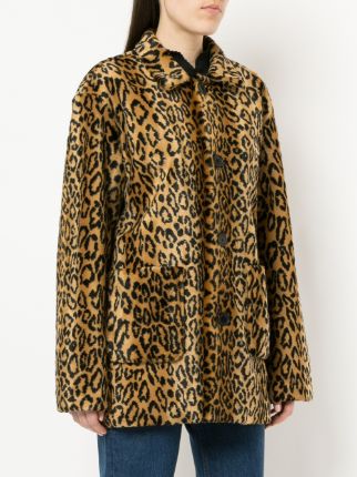 leopard faux fur jacket展示图