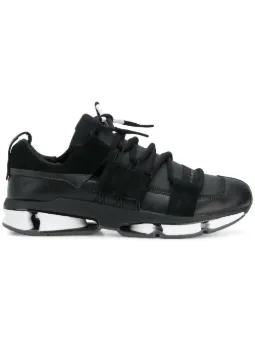 white sole lace up trainers