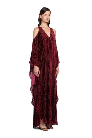 Red cold shoulder kaftan dress 