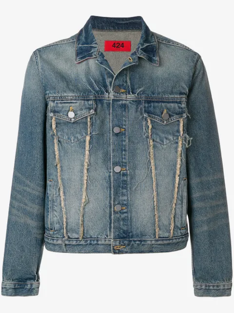424 frayed detail denim jacket