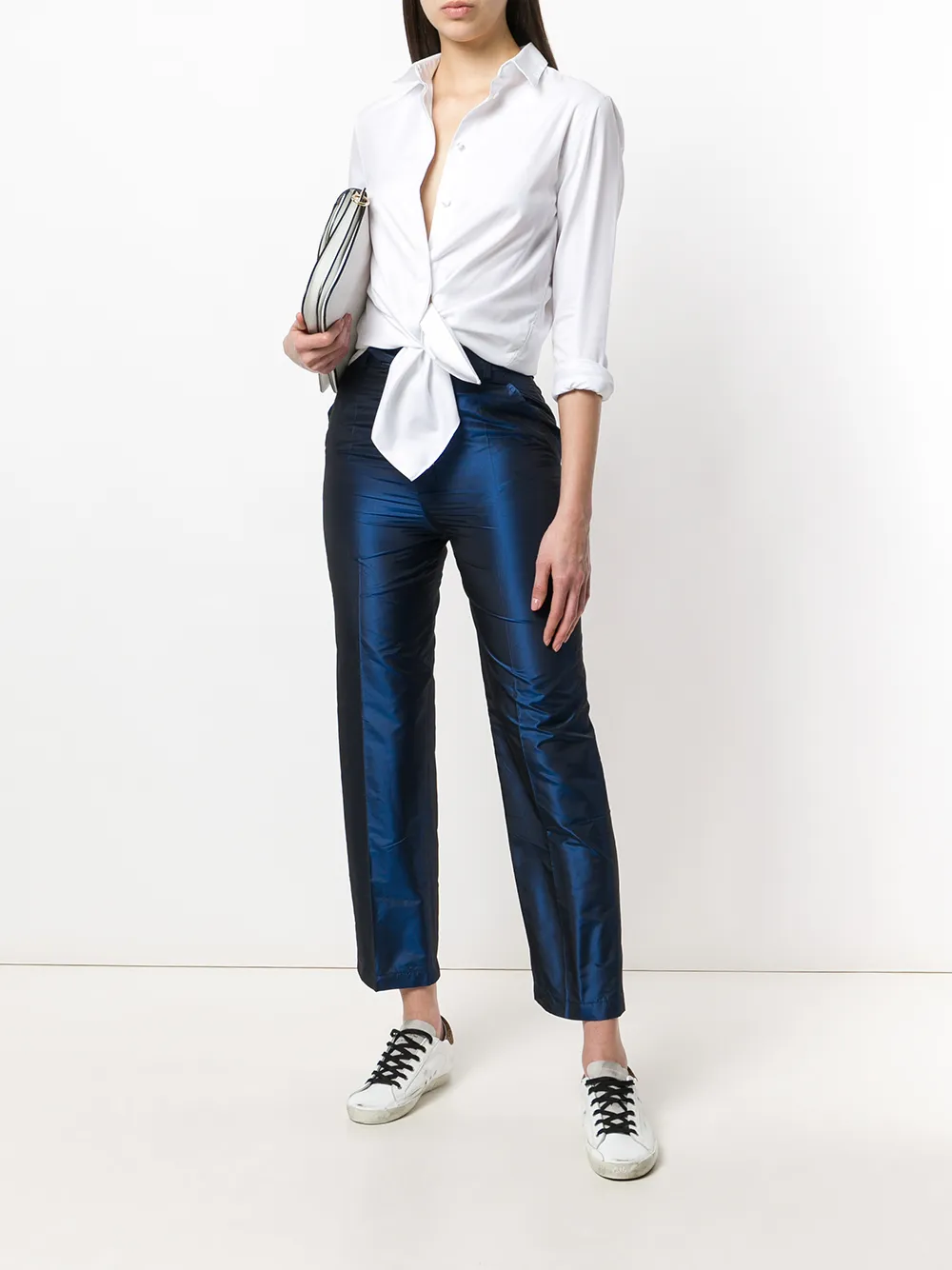 Saint Laurent Pre-Owned Straight broek - Blauw Top Merken Winkel