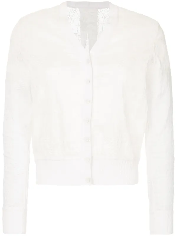 white fitted cardigan
