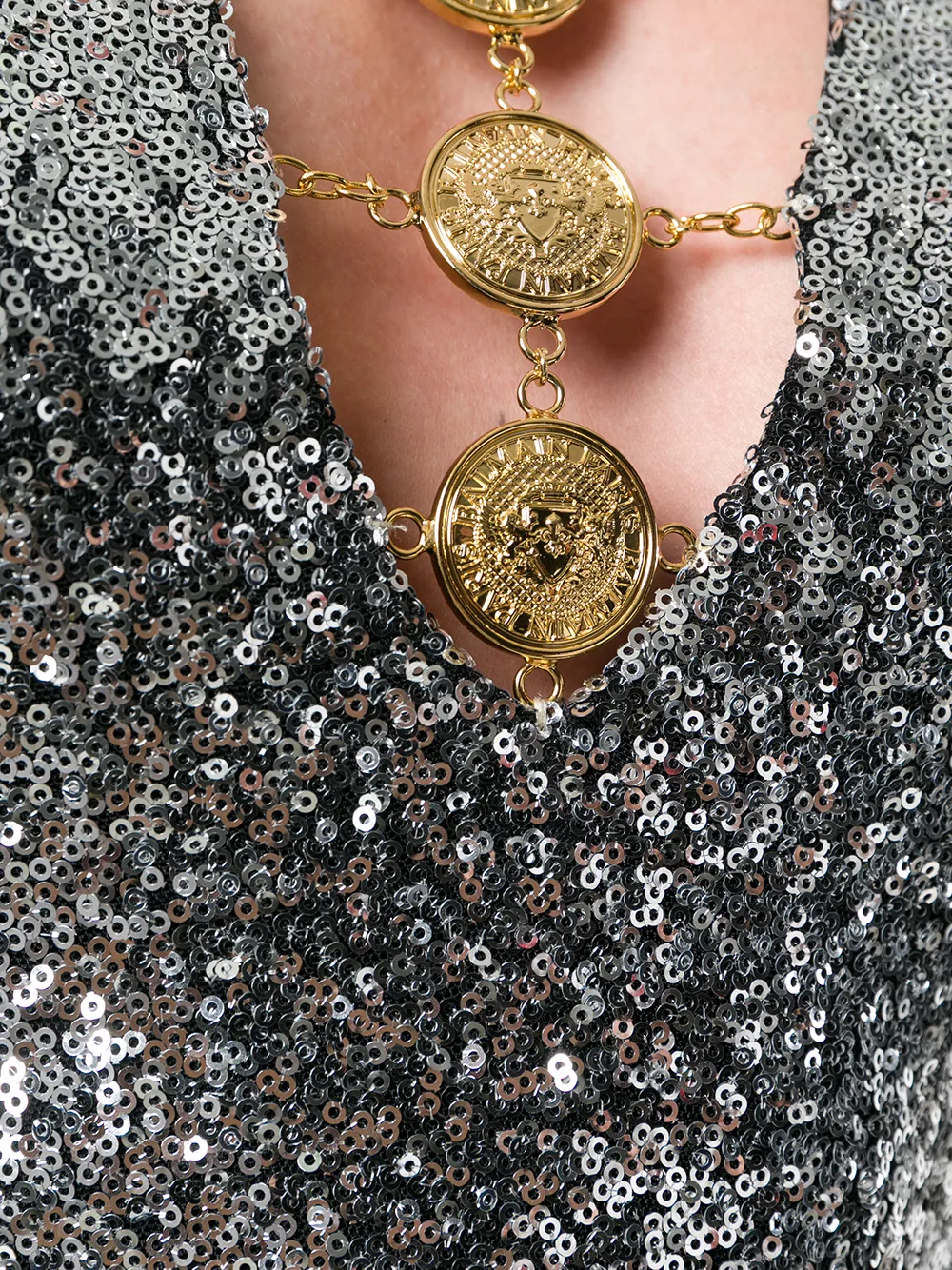 Balmain embellished sequined dress Metallic