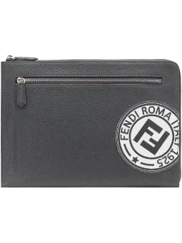 Carteira de couro com logo