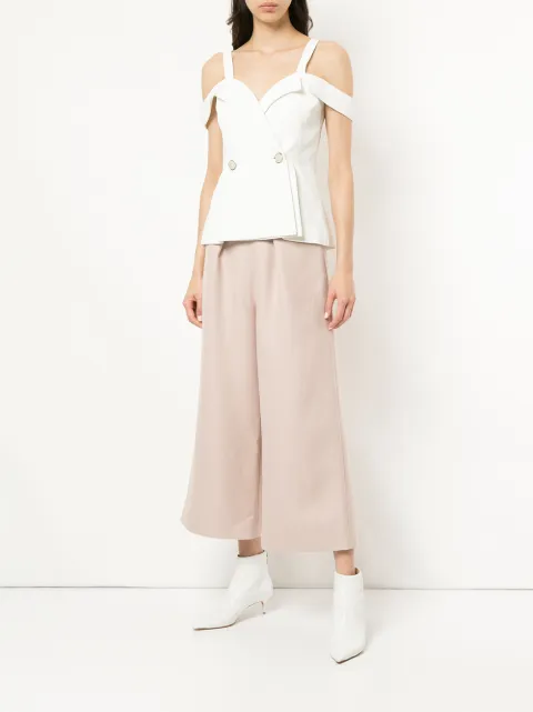 Comme Moi cropped wide leg trousers