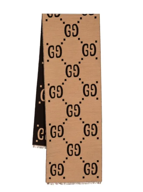 Gucci GG jacquard frayed scarf