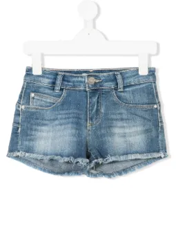 Shorts denim con bordi sfrangiati
