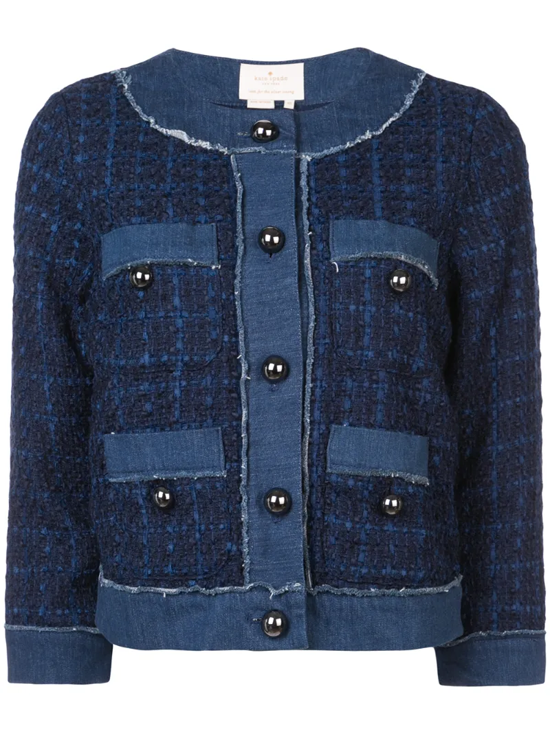 Click to view more detailed imagery on our partner's website Kate Spade Broome Street Denim Tweed Jacket In Blue