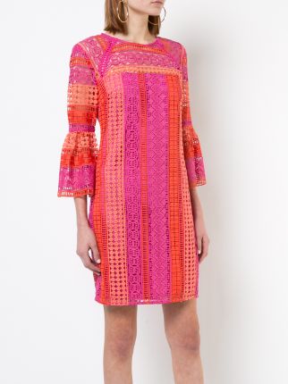 crochet layered stripe dress展示图