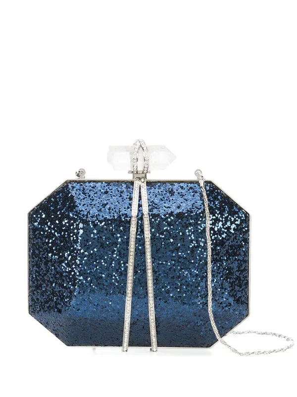 Marchesa Glitter Box Clutch Bag Farfetch
