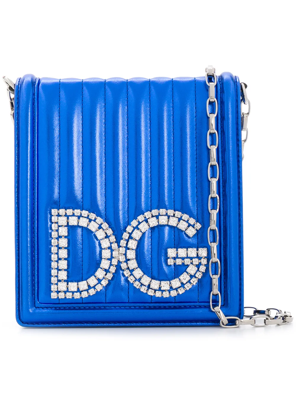 dolce & gabbana logo小羊皮斜挎包 in blue
