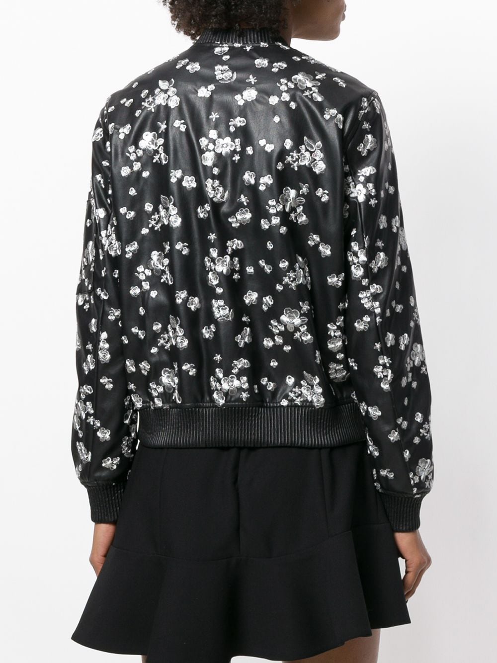 michael kors floral embroidered bomber jacket