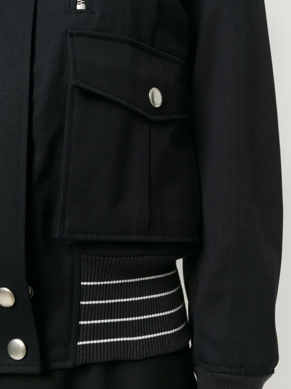GIVENCHY ジップブルゾン ウール カシミヤ キルティング スタジャン Givenchy Zipped Fitted Jacket | Blue | FARFETCH