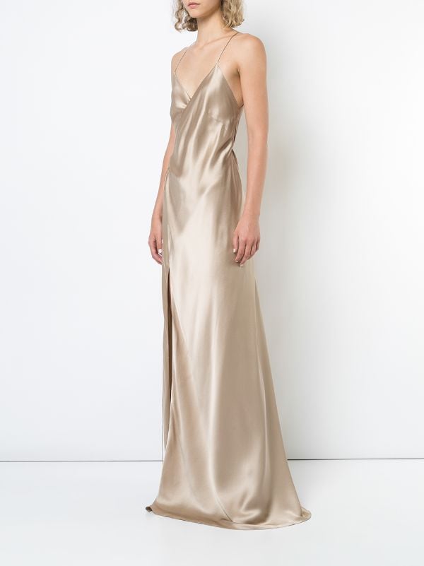 michelle mason chain wrap gown