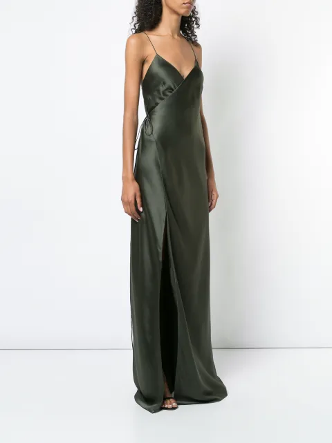 michelle mason strappy wrap gown