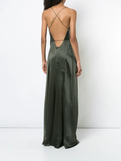 michelle mason strappy wrap gown