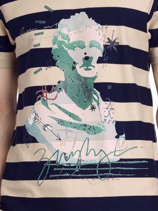 Bust Print Striped Cotton T-shirt展示图