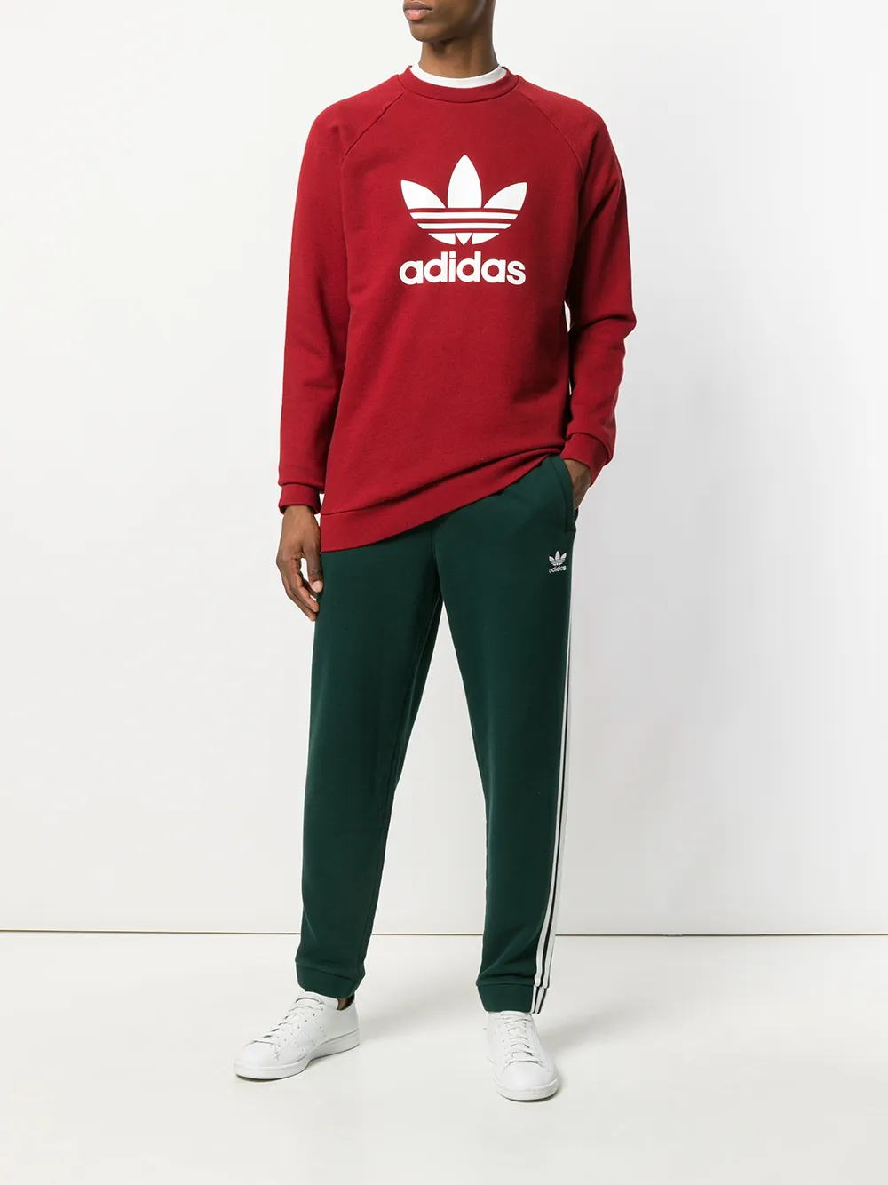 adidas Trefoil crew-neck sweatshirt Rood