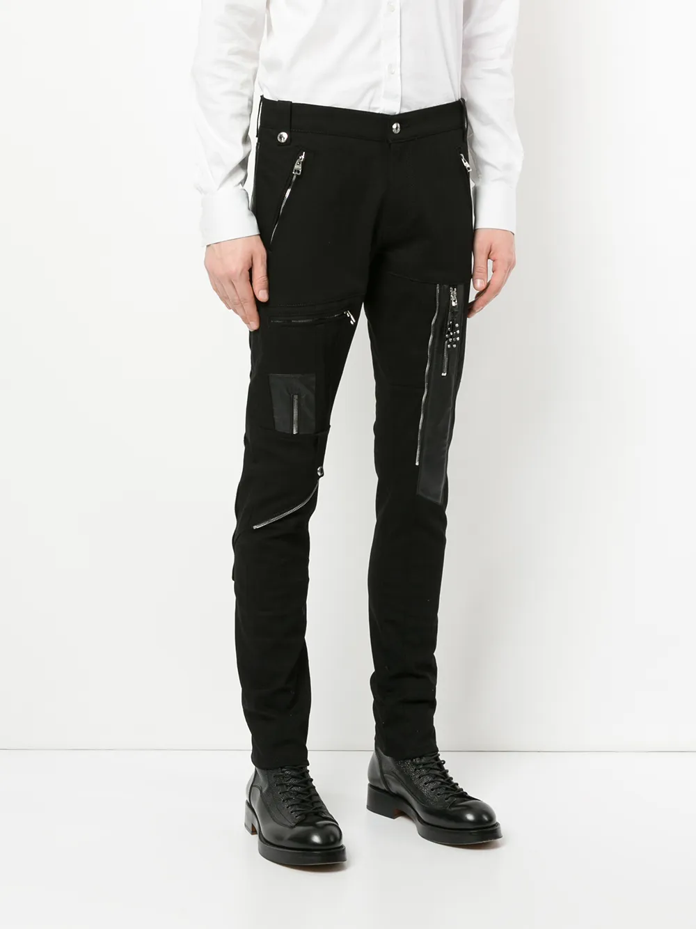  Alexander Mcqueen Hose Mit Aufgesetzten Reißverschlüssen   Schwarz 