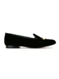 Blue Bird Shoes embroidered velvet Bugs loafers - Black