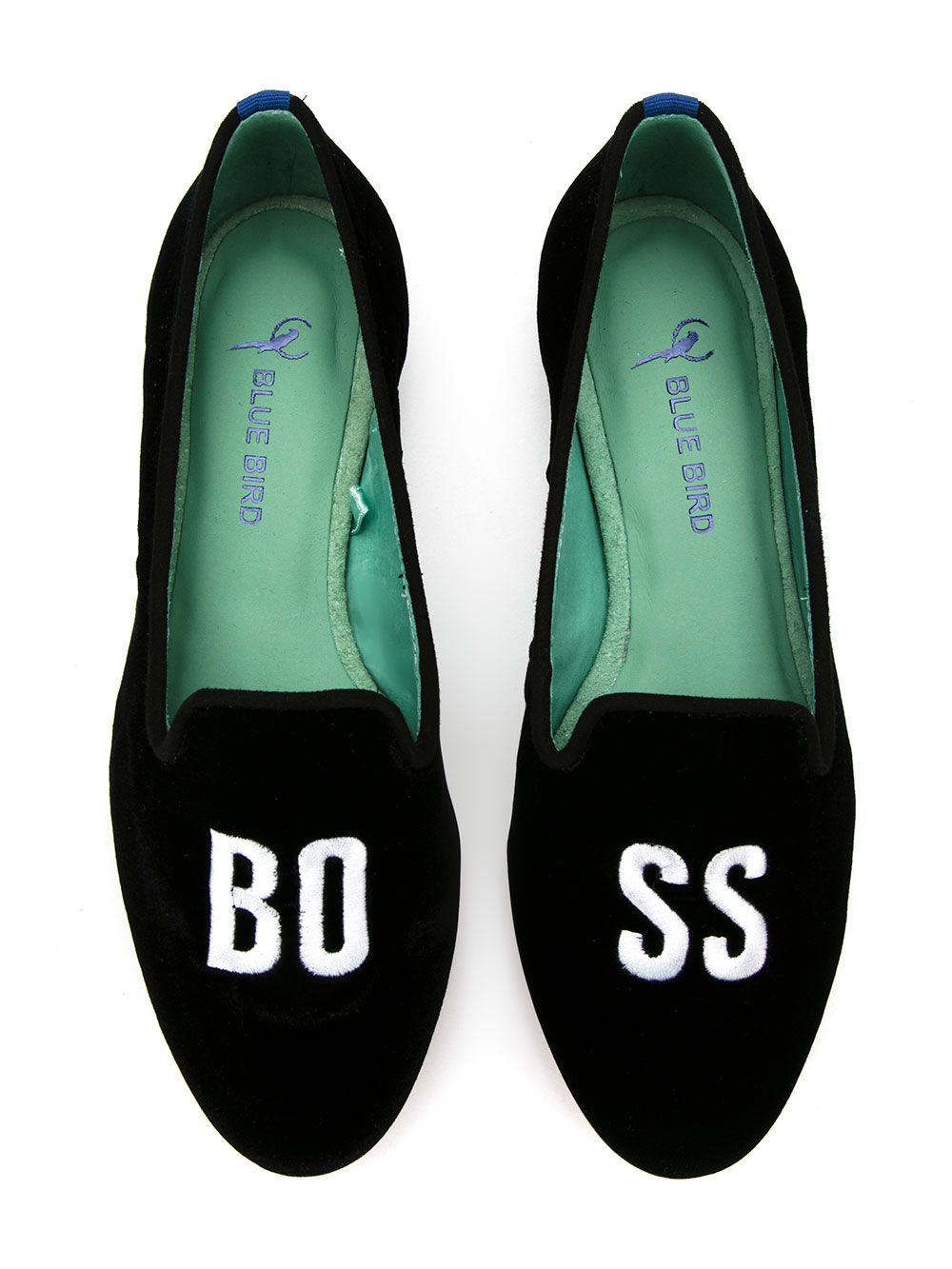 фото Blue Bird Shoes embroidered velvet Boss loafers