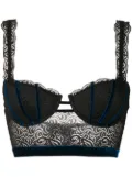 Chite' patterned balcony bra - Black