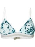 Chite' print triangle bra - Green