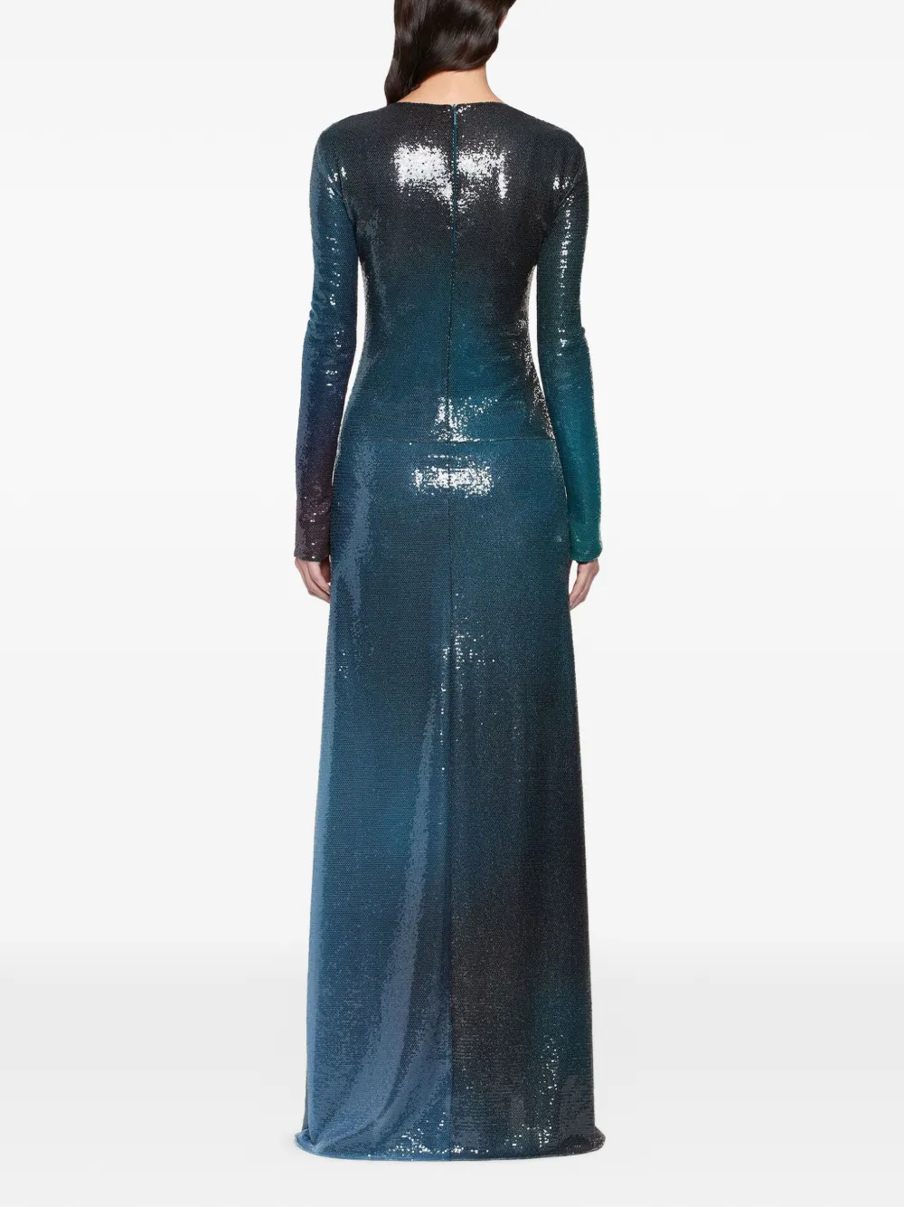 Roberto Cavalli Liquid paillettes evening dress Blauw